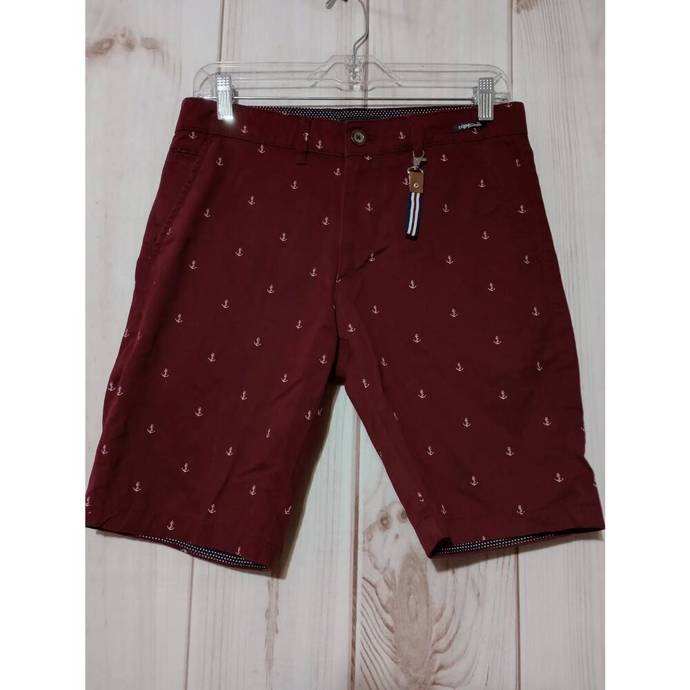 Denim and Flower Shorts Men's 30 Anchor‎ Maroon